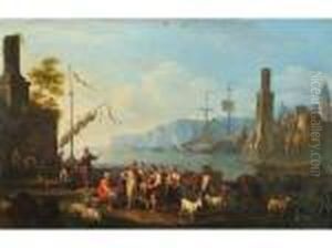 Les Marchands Dans Un Port by Orazio Grevenbroeck
