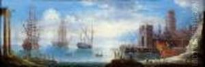 Navires Dans Un Port Mediterraneen Au Soleil Couchant Navires Dans Un Port Mediterraneen Au Soleil Couchant