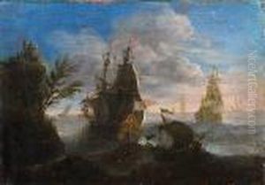 Marine Par Mer Agitee by Orazio Grevenbroeck