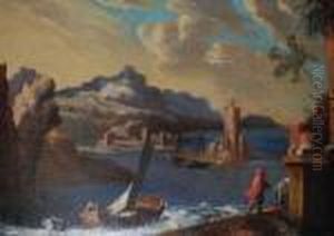 Paesaggio Marino Turrito Con Figure E Barche Paesaggio Marino Turrito Con Figure E Barche