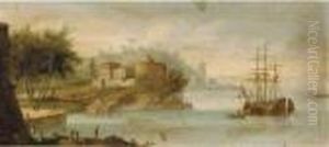 A Mediterranean Coastal Harbour; And A Mediterranean Coastal Inlet by Orazio Grevenbroeck