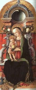 Madonna and Child Enthroned with a Donor 1470 by Carlo Crivelli