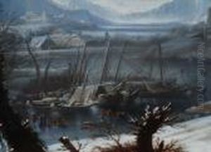 Winterlandschaft Vor Burg