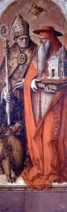 SS. Jerome and Augustine, side panel from the Madonna della Candeletta triptych by Carlo Crivelli