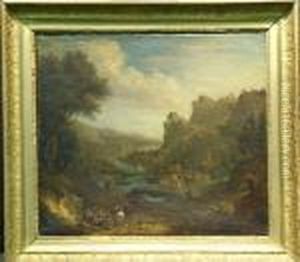 Travelers Overlooking A Harbor Village