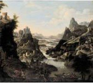 A Rhenish Landscape With A Ferry