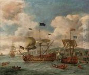 Queen Anne's Visit To Greenwich by Jan Griffier I