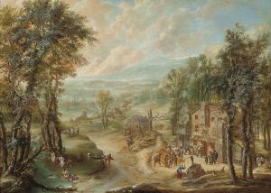 An Extensive Wooded Landscape by Robert Griffier