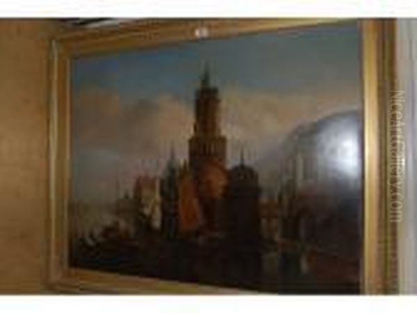 View Of Andernaugh On The Rhine With Figures - view 1