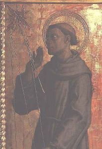 St. Francis, detail from the San Silvestro polyptych, 1468 by Carlo Crivelli