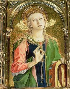 St. Catherine of Alexandria, detail of the Sant'Emidio polyptych, 1473 by Carlo Crivelli