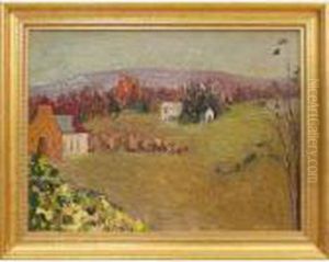 Houses In French Landscape by Walter Griffin