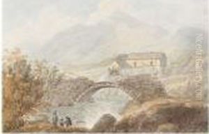 Nant Mill In Caernarvonshire; Pont-y-pair Over The River Llugwy by Moses Griffiths