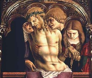 Lamentation of the Dead Christ, detail from the Sant'Emidio polyptych, 1473