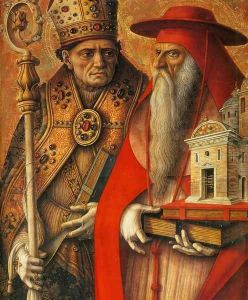 St Jerome and St Augustine (detail) by Carlo Crivelli