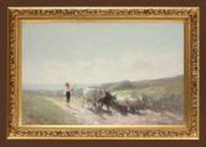 Peasant Girl With A Tow On The Road by Nicolae Grigorescu