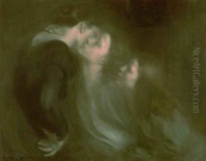 Her Mother's Kiss, 1890s by Eugene Carriere