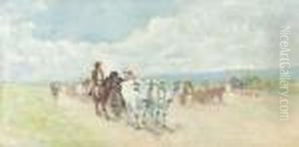 Bauerntreck In Weiter Sommerlicher Landschaft. - view 1