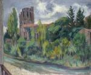 Vue De Lagrasse by Roger Grillon