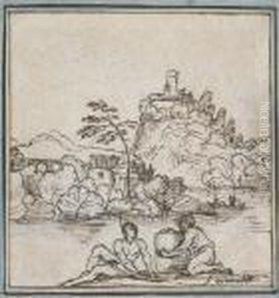 Deux Figures Au Bord D'un Fleuve - view 1