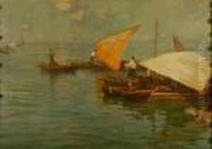 "dopo La Pesca" Olio Su Tela
Firmato In Basso A Destra In Cornice In Legno Dorato Ed Intagliato "dopo La Pesca" Olio Su Tela
Firmato In Basso A Destra In Cornice In Legno Dorato Ed Intagliato
