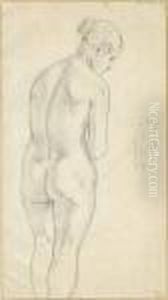 Weiblicher Akt In Ruckenansicht by Ludwig Emil Grimm