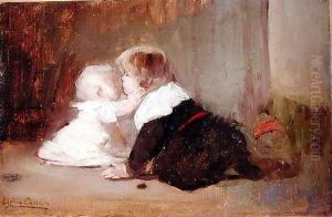 Children Playing, Leon and Marguerite, 1883 by Eugene Carriere
