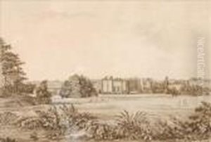 A South View Of Cowdray Fromthe Cottage by Samuel Hieronymus Grimm