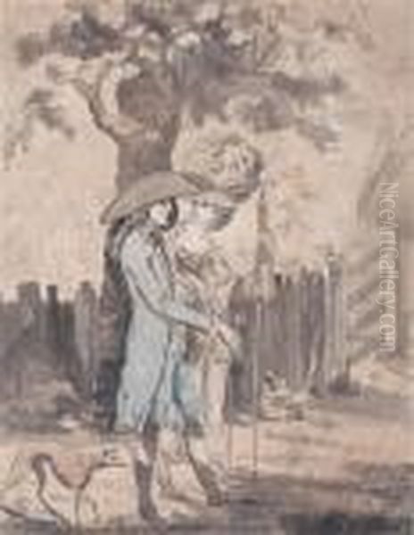 A Couple Walking Along A Path - view 1