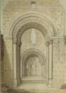 Inside The East End Of Heetley Chapel Near Worksop Manor Nottinghamshire by Samuel Hieronymus Grimm