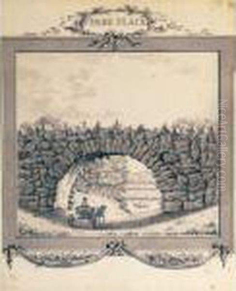 A Horse Drawn Carriage On The
The Road To Henley-on-thames; The Great Arch At Park Place, Remenham,
Berkshire - view 1
