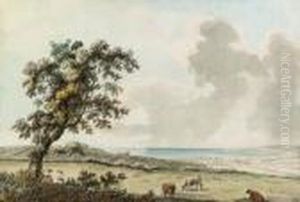 Weymouth Bay, With Cattle In The Foreground, Dorset by Samuel Hieronymus Grimm