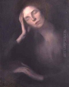 Woman Leaning on a Table, 1893 by Eugene Carriere
