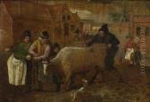 Bauern Mit Einem Ochsen Auf Der
Dorfstrase. by Abel Grimmer