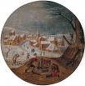 Winter Landscape With Woodcutters by Abel Grimmer