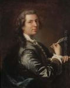 Portrait D'un Artiste Tenant by Jean-Alexis Grimou