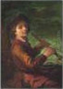 Jeune Garcon Jouant De La Flute Dans Un Paysage by Jean-Alexis Grimou