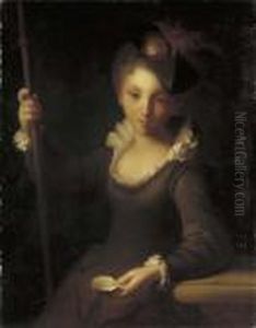 Portrait Of A Girl, Three-quarter-length, Dressed As A Pilgrim by Jean-Alexis Grimou