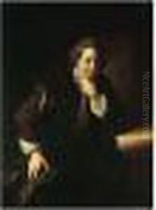 Portrait Of A Gentleman, Said To
Be A Huguenot, Three-quarter Length, Seated Beside A Table by Jean-Alexis Grimou