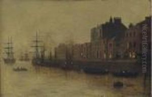 A Fishing Harbour by Arthur E. Grimshaw