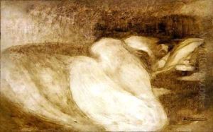 Sleeping woman by Eugene Carriere