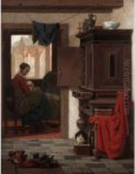 Mother And Baby In An Interior - view 1