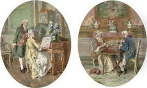 Music Practice by Francois Adolphe Grison