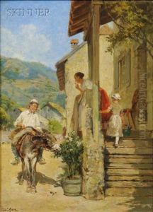Coming To Visit by Francois Adolphe Grison