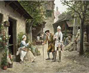 Making A Bouquet by Francois Adolphe Grison