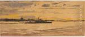 A Group Of Five Sketches Of The River Volga