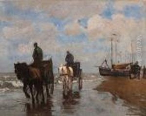 Schelpenvissers Aan Het Strand Te Katwijk Schelpenvissers Aan Het Strand Te Katwijk