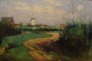 Landschaft Mit Windmuhle by German Grobe