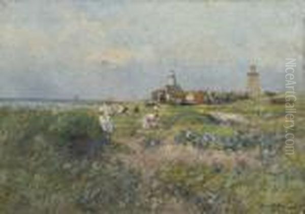 Children Playing In The Dunes Of Katwijk - view 1