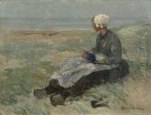 Wartende Friesin Auf Der Dune